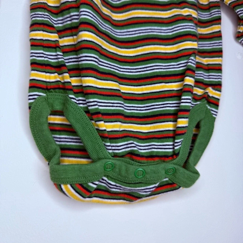 VTG OLD NAVY Logo Fresh Prince Y2K 80s 90s Striped Henley Longsleeve Onesie